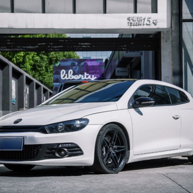 VW Scirocco ACE Alloy Flowform Gloss Black Brushed Face 19" Aftermarket Wheels/ Rims